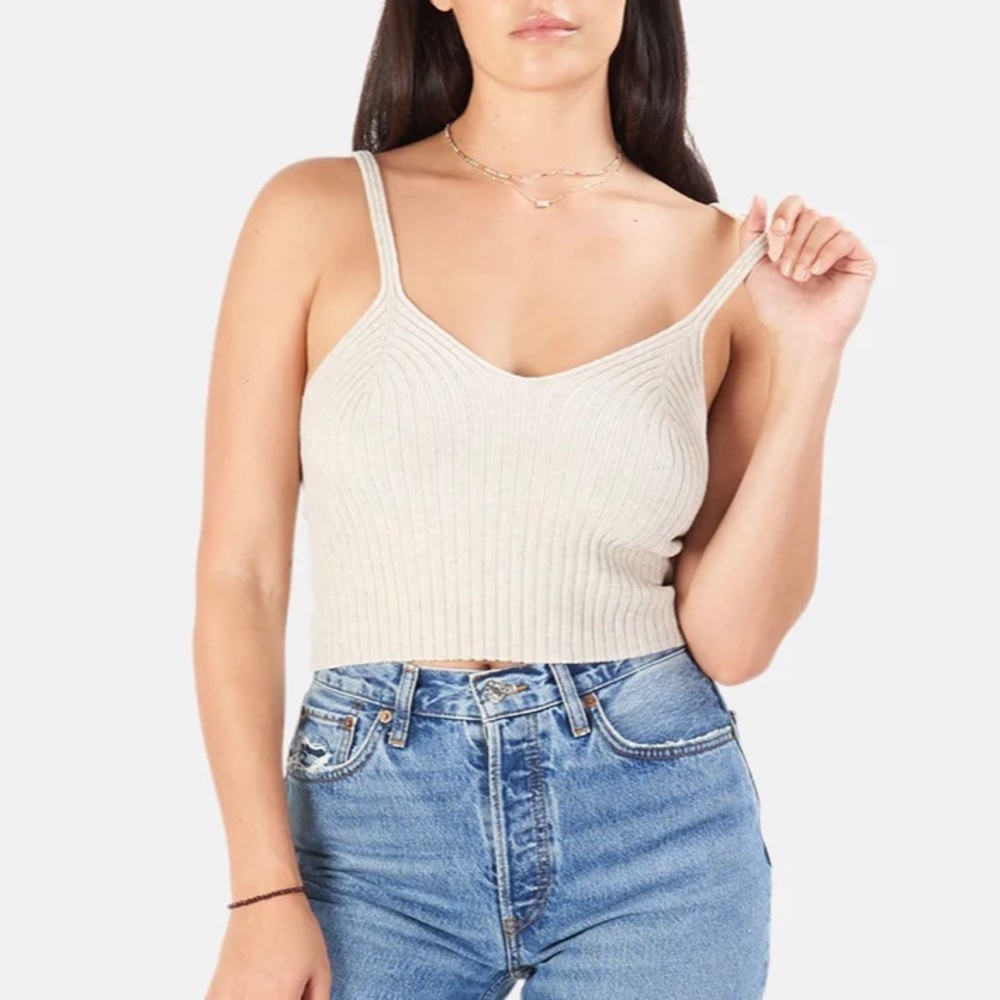 THE RANGE BLENDED KNIT CORSET TANK SHELL M